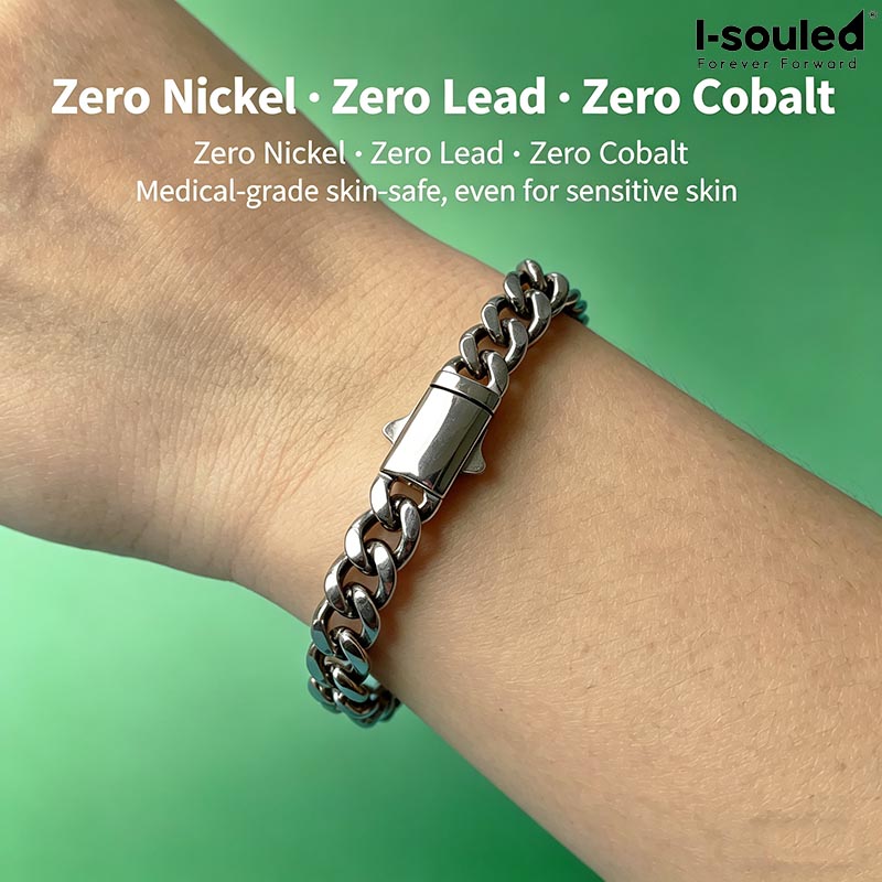 Ceramic Link Bracelet - สร้อยข้อมือไทเทเนียมแบบ Cuban Link ขนาด 7 มม.