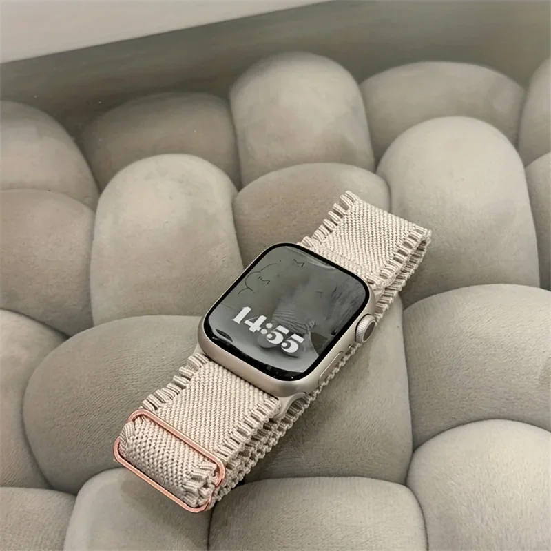 Solo Loop Strap - ผู้หญิงลูกไม้ไนลอนยืดหยุ่นใช้งานร่วมกับ Apple Watch Dial 38/40/41 มม.