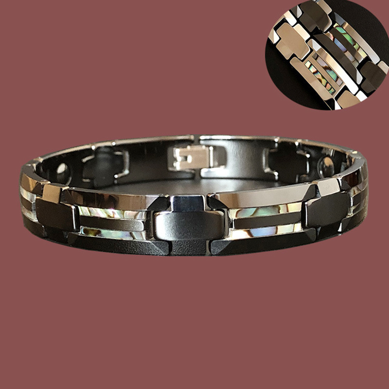 Ceramic Link Bracelet - 10mm Havey Punk เซรามิคสีดําสร้อยข้อมือผู้ชายผู้หญิง Homme Shell