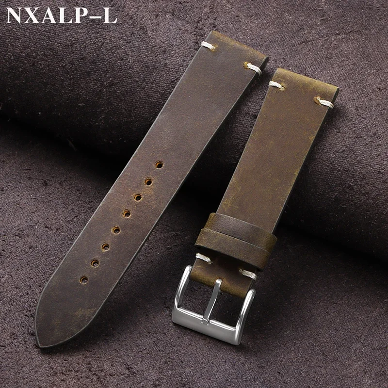 Nylon Nato Strap - Vintage น้ํามันขี้ผึ้งหนังนาฬิกา 18 มม.20 มม.21 มม.22
