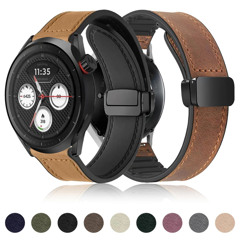 Motorola Smartwatch Accessories - สายหนังนุ่มสำหรับโมโตโรล่า โมโต วอทช์ 2026 20 มม.