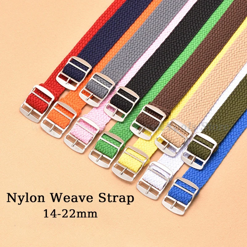 Nylon Nato Strap - ไนลอนสานสายนาฬิกาสําหรับ Perlon สายรัดข้อมือผู้หญิงสร้อยข้อมือผู้ชายนาฬิกาอุปกรณ์เสริม 14 มม.16 มม.18