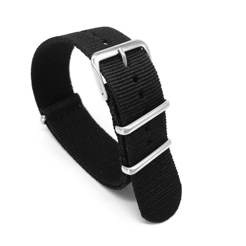 Nylon Nato Strap - ไนลอนสีดําสําหรับ 16 มม.18 มม.20 มม.22 มม.24