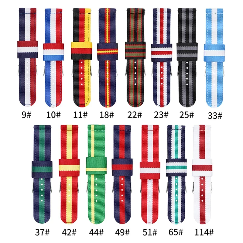 Nylon Nato Strap - 20 มม.22 มม.ไนลอนสําหรับ Samsung Galaxy Watch