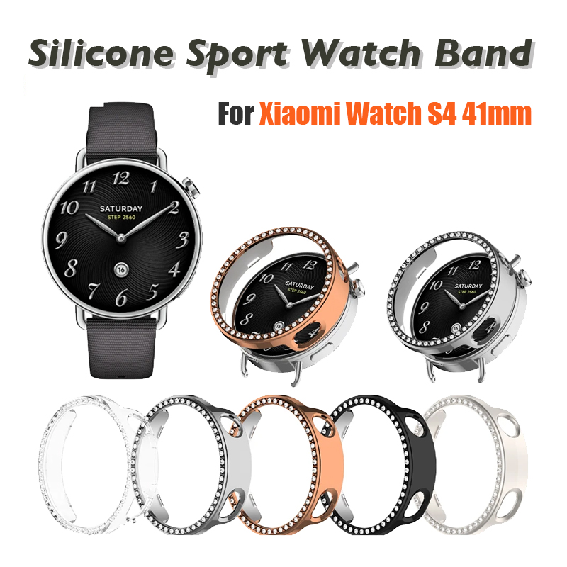 Xiaomi Smartwatch S4 Accessories - เคสกลวงเจาะแถวเดียวสำหรับนาฬิกาเสี่ยวมี่ S4 41 มม.สายรัดสมาร์ทวอทช์ฝาครอบป้องกันกันชนป้องกันหน้าจออุปกรณ์เสริม