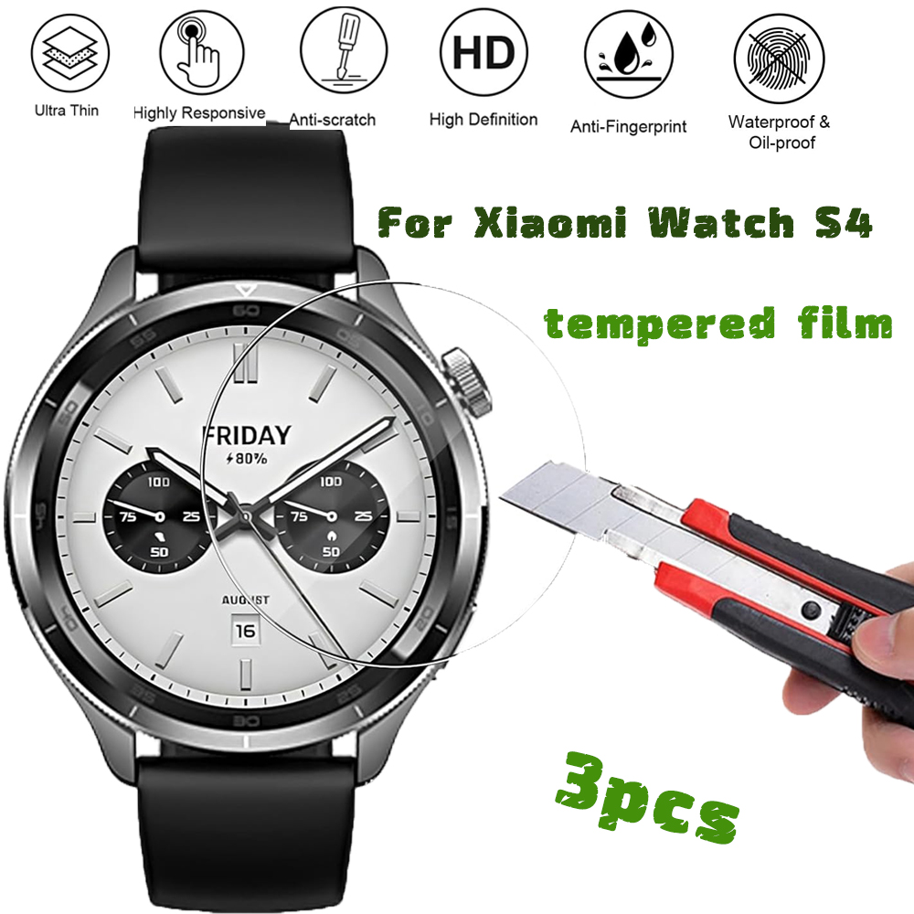 3PCSกระจกนิรภัยSmartwatchป้องก - Xiaomi Smartwatch S4 Accessories บทวิจารณ์และราคา