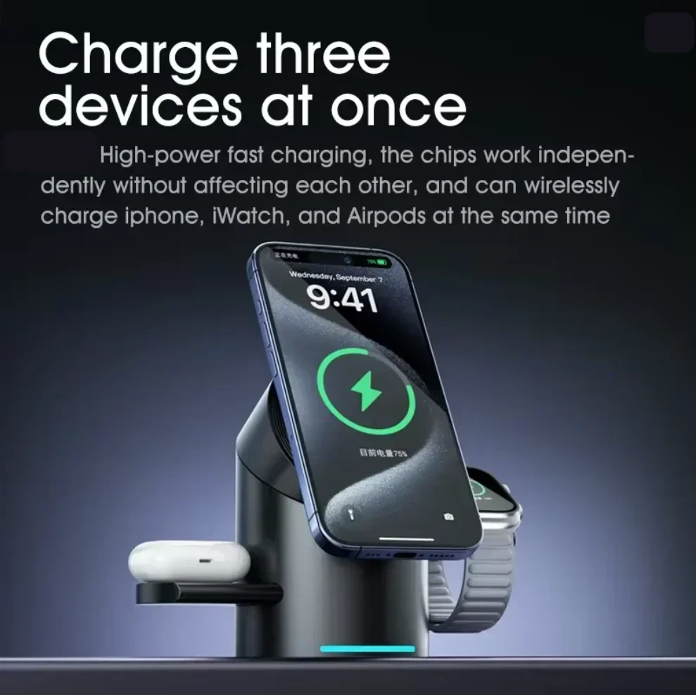 แท่นชาร์จไร้สายแม่เหล็ก 3in1 ร - Smartwatch Touch บทวิจารณ์และราคา