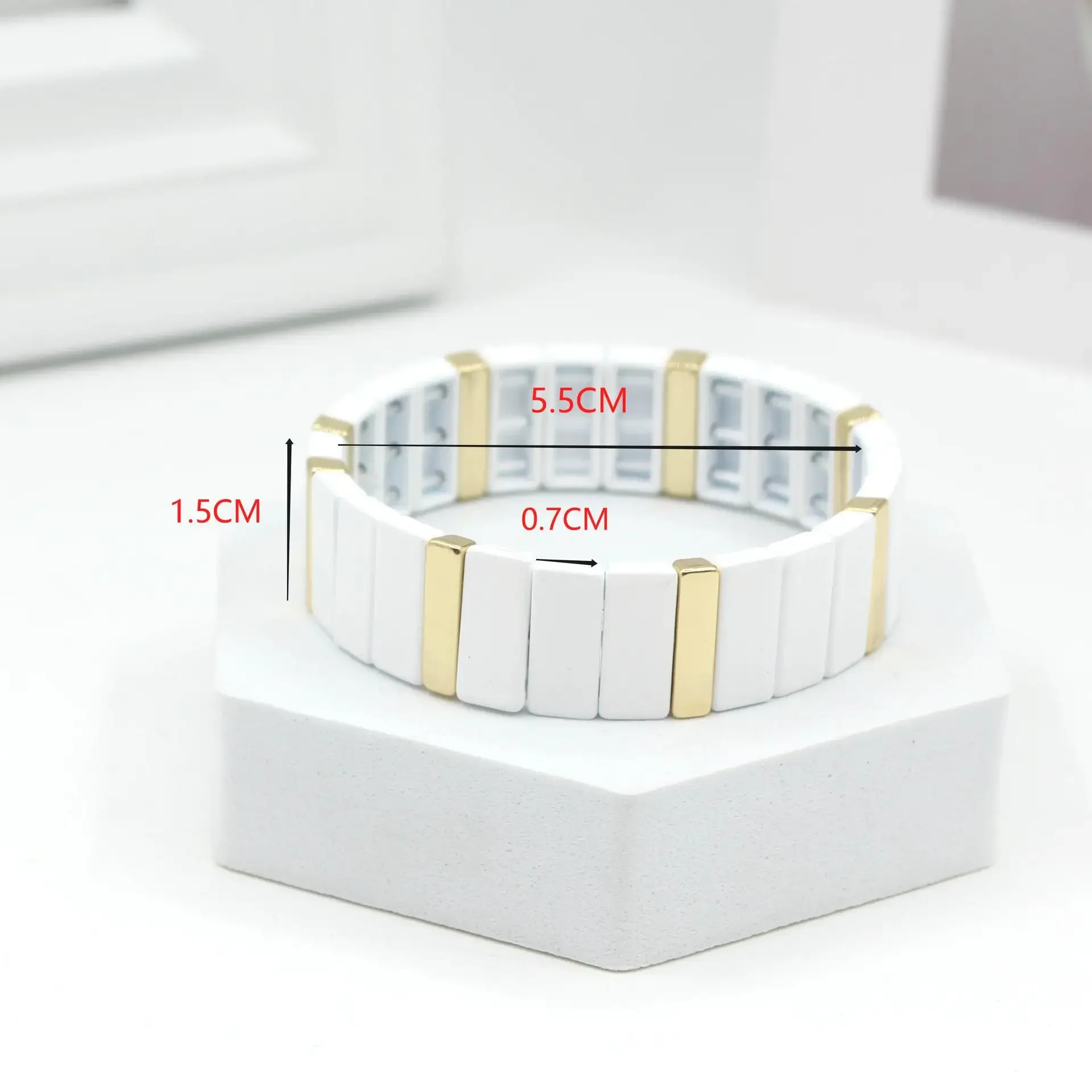 โบฮีเมียนเคลือบสีขาวลมเย็นฤดูใ - Ceramic Link Bracelet บทวิจารณ์และราคา