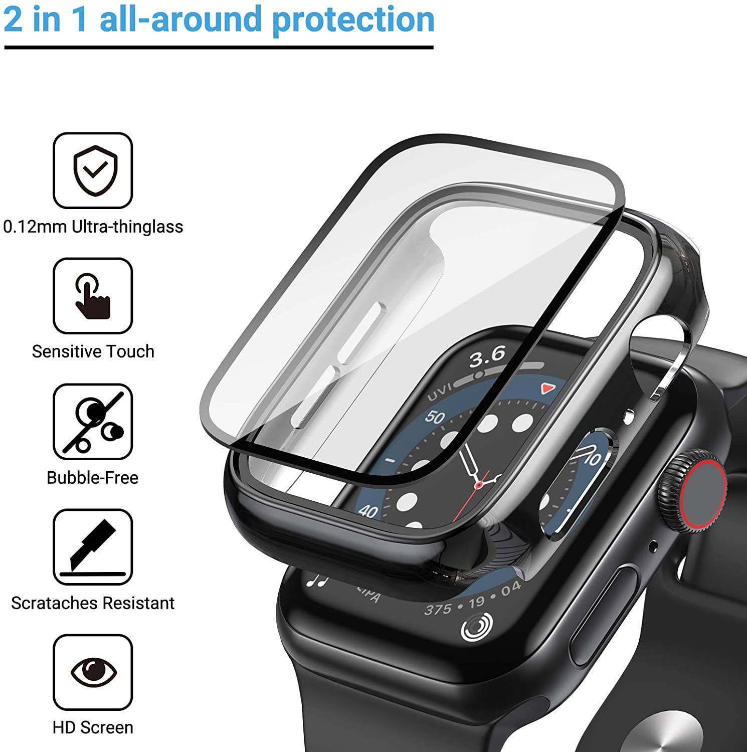 แก้ว + ฝาครอบสําหรับ Apple Wat - Apple Smartwatch Accessories บทวิจารณ์และราคา