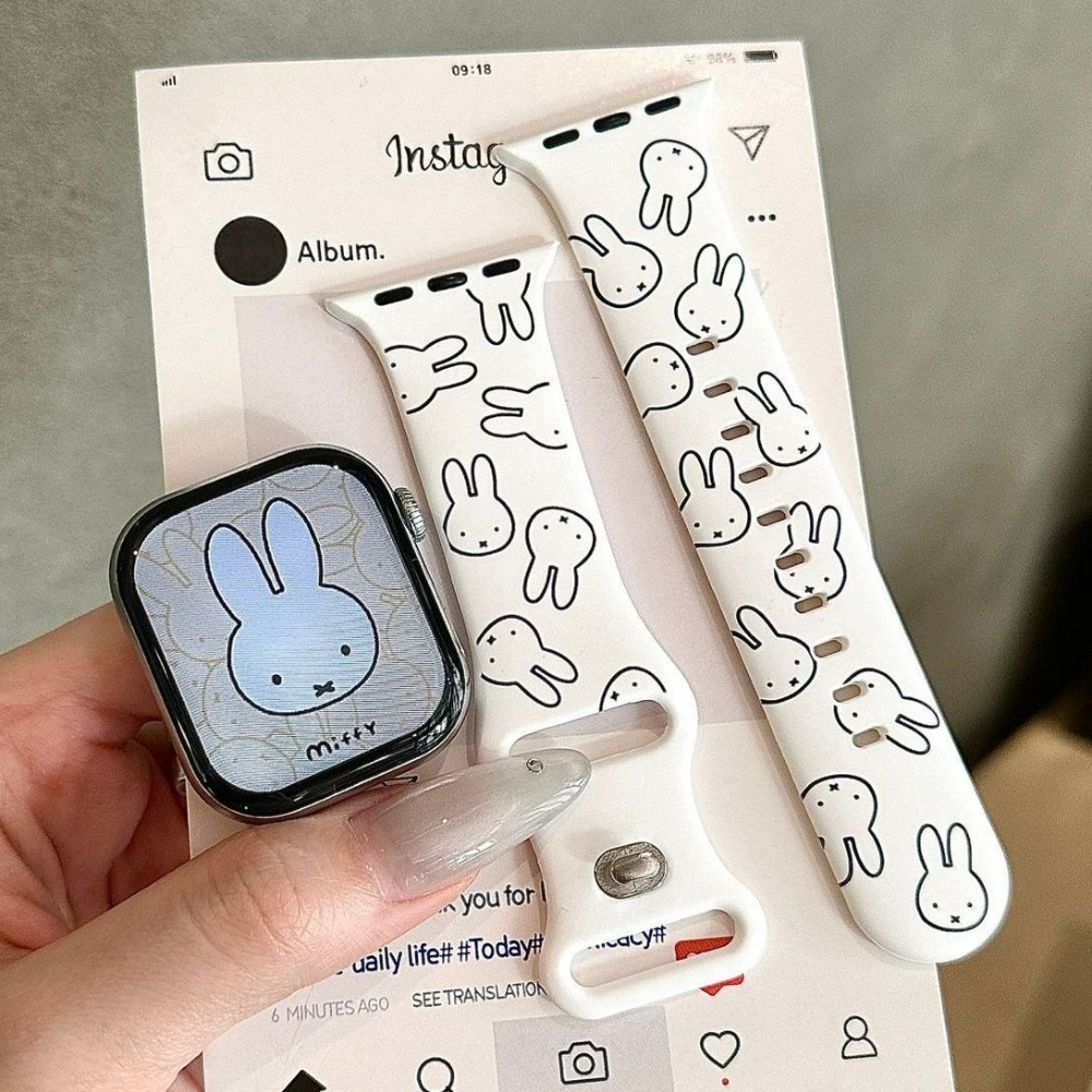 สายนาฬิกาการ์ตูนกระต่ายมิฟฟี่น - Apple Smartwatch Accessories บทวิจารณ์และราคา